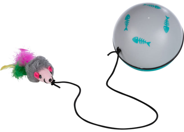 Trixie Turbinio Ball mit Motor und Maus aus Kunststoff, Durchmesser 9 cm