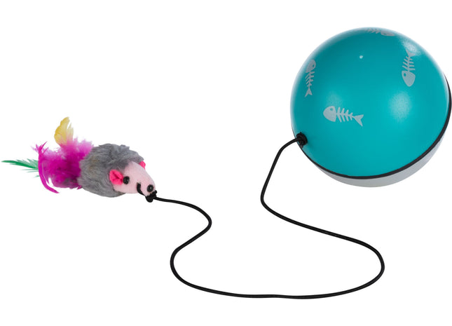 Trixie Turbinio Ball mit Motor und Maus aus Kunststoff, Durchmesser 9 cm