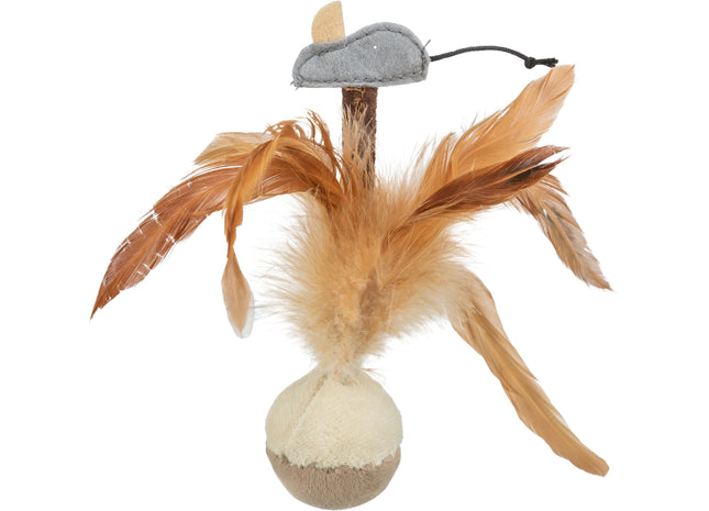 Trixie Steh-Auf-Federball – Plüsch, 15cm, bunt