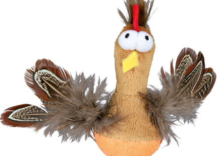 Trixie Steh-Auf-Huhn - Katzenspielzeug mit Federn