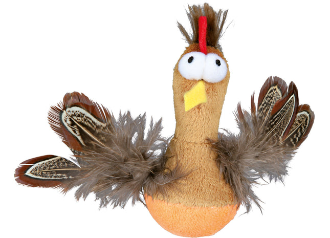 Trixie Steh-Auf-Huhn - Katzenspielzeug mit Federn