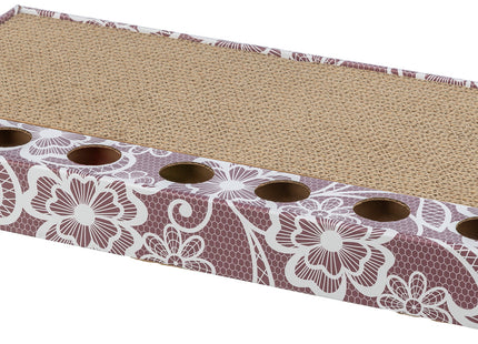 Trixie Kratzpappe mit Bällen pink - Kratzspielzeug Katze