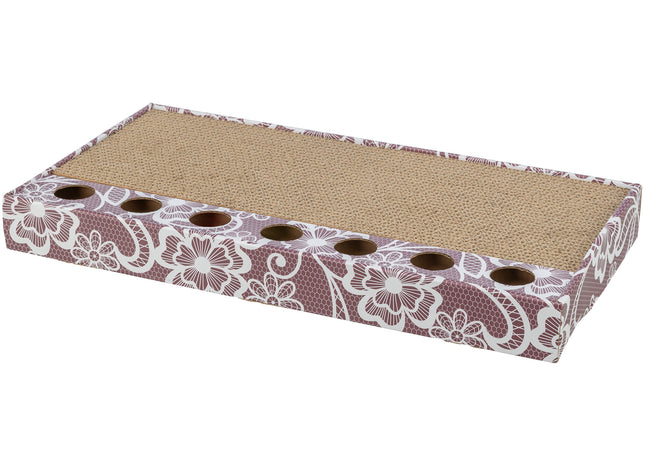 Trixie Kratzpappe mit Bällen pink - Kratzspielzeug Katze