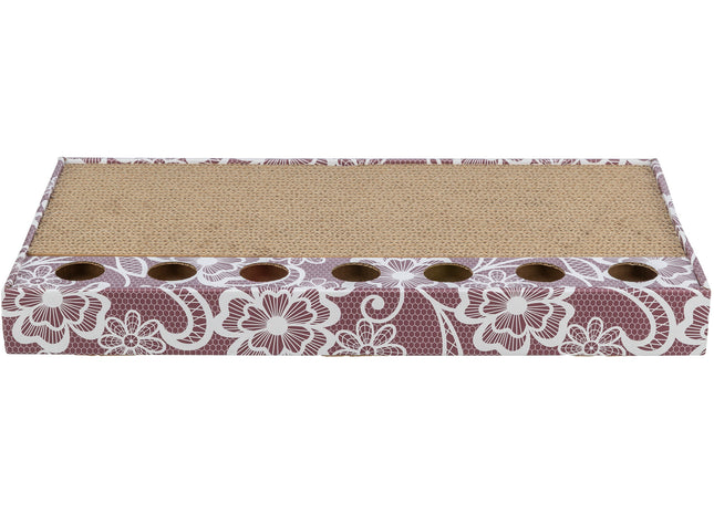 Trixie Kratzpappe mit Bällen pink - Kratzspielzeug Katze