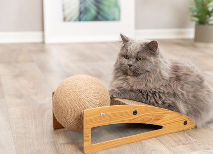 Trixie Kratzrampe mit Ball - Kratzpappe MDF Katze