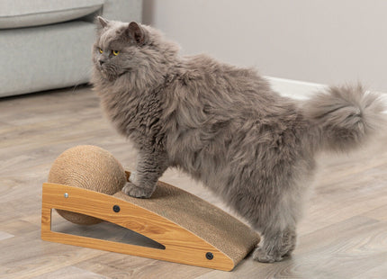 Trixie Kratzrampe mit Ball - Kratzpappe MDF Katze