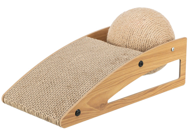 Trixie Kratzrampe mit Ball - Kratzpappe MDF Katze
