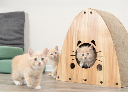 Trixie Kratzhaus – Kratzpappe hellbraun 48×48×28 cm