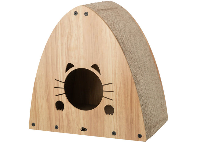 Trixie Kratzhaus – Kratzpappe hellbraun 48×48×28 cm