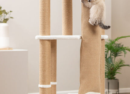 Trixie Kratzbaum Active - Katzenkratzbaum, weiss, 150 cm