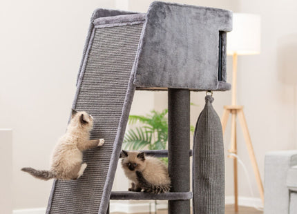 Trixie Kratzbaum Active – grau, 122 cm, mit Rampe