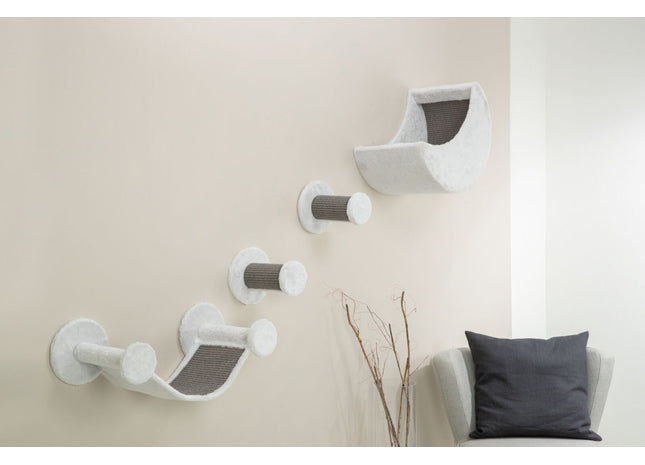 Trixie Wandset Plüsch 4 Teile weiss/grau