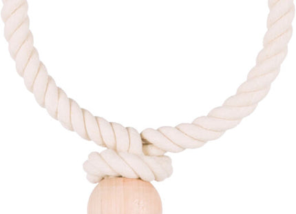 Trixie Baumwollring Holzkugel 16 cm Ø - hochwertiges Spielzeug für Haustiere