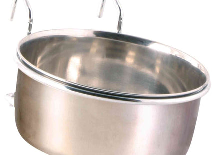 Trixie Edelstahlnapf mit Halter - hochwertiger Napf für Haustiere aus Edelstahl mit praktischem Halterungsdesign