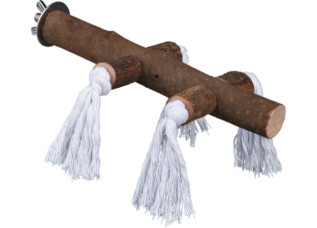 Trixie Natursitzstange mit Tau - hochwertige Sitzstange für Vögel mit Naturmaterialien und Tau-Detail