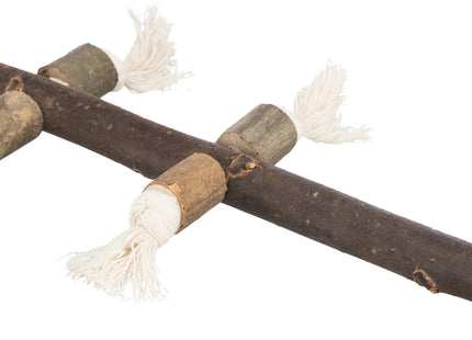 Trixie Natursitzstange mit Tau - hochwertige Sitzstange für Vögel mit Naturmaterialien und Tau-Detail