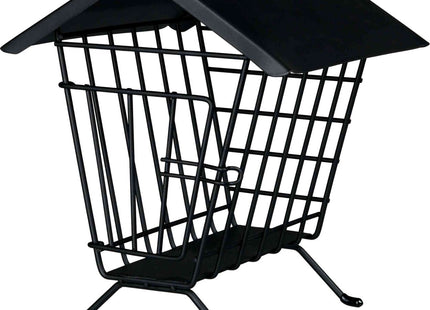 Trixie Heuraufe mit Dach - Metall, schwarz, 20x23x20cm