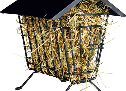 Trixie Heuraufe mit Dach - Metall, schwarz, 20x23x20cm