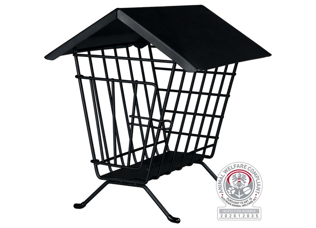 Trixie Heuraufe mit Dach - Metall, schwarz, 20x23x20cm