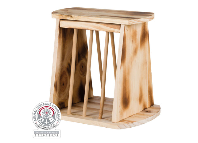 Trixie Heuraufe mit Deckel - geflammtes Holz 25x22x18cm