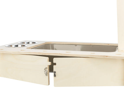 Trixie Futterstation – Holz mit Näpfen und Heuraufe