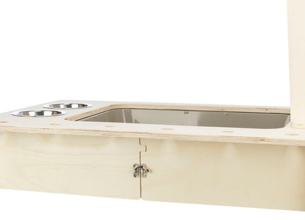 Trixie Futterstation – Holz mit Näpfen und Heuraufe