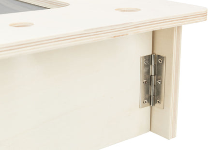 Trixie Futterstation – Holz mit Näpfen und Heuraufe