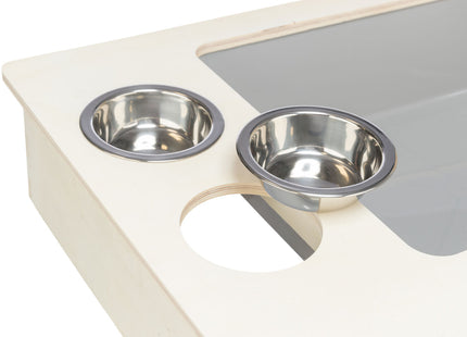 Trixie Futterstation – Holz mit Näpfen und Heuraufe