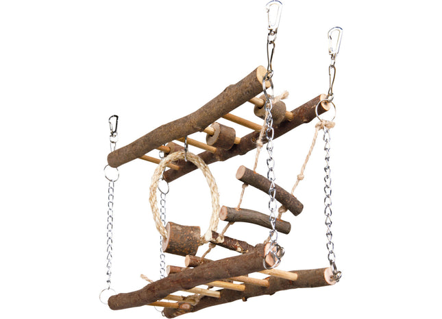 Trixie Hängebrücke Naturholz - Ideales Zubehör für kleine Haustiere zur Bereicherung ihres Lebensraums