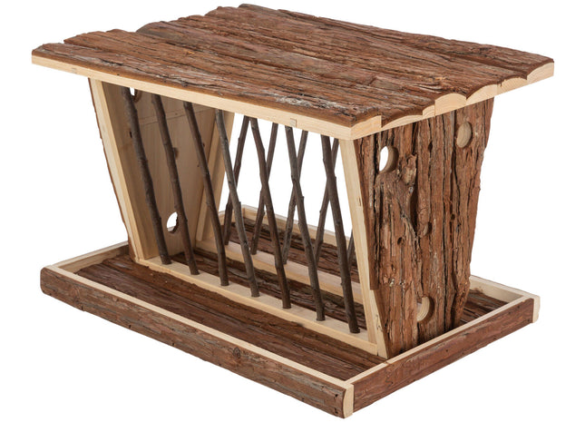Trixie Heuraufe mit Dach - Rindenholz 40×22×30cm
