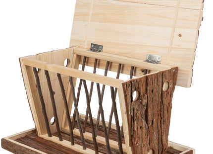 Trixie Heuraufe mit Dach - Rindenholz 40×22×30cm