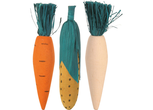 Trixie Wooden Fun Knabberhölzer 3 Stk. - Natürliche Holzspielzeuge für Nagetiere