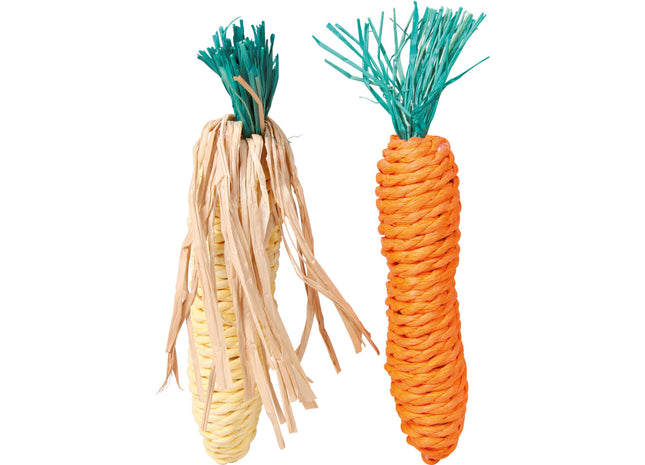 Trixie Karotte Maiskolben Stroh Gemüse 15 cm 2 Stk