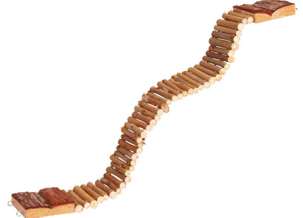 Trixie Hängebrücke Naturholz - Ideales Zubehör für kleine Haustiere zur Bereicherung ihres Lebensraums