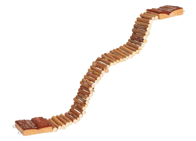 Trixie Hängebrücke Naturholz - Ideales Zubehör für kleine Haustiere zur Bereicherung ihres Lebensraums