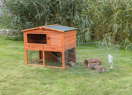 Trixie Natura Kaninchenstall - mit Freigehege, braun