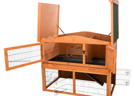 Trixie Natura Kaninchenstall - mit Freigehege, braun