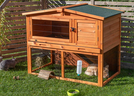 Trixie Natura Kaninchenstall - mit Freigehege, braun