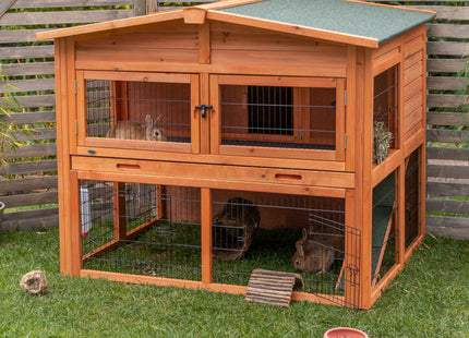 Trixie Natura Kaninchenstall XL - braun, 2 Etagen