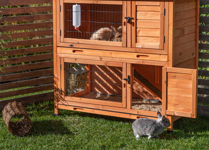 Trixie Natura Kaninchenstall - 2 Etagen, braun, 116x111x65 cm