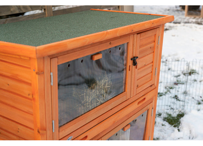 Trixie Natura Kaninchenstall - braun, 2-stöckig