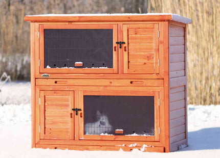 Trixie Natura Kaninchenstall - braun, 2-stöckig