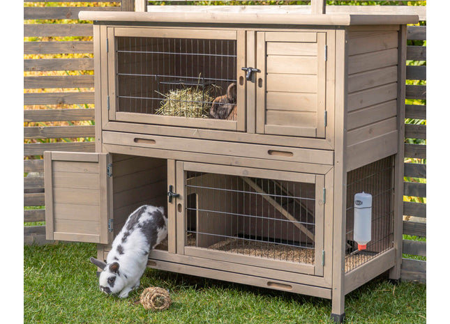 Trixie Natura Kleintierstall - 2-stöckig, grau