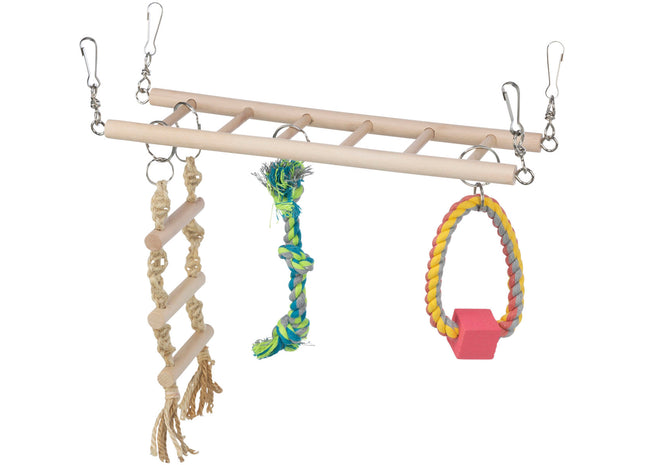 Trixie Hängebrücke für Kleintiere - Robuste und sichere Brücke für Hamster, Mäuse und andere kleine Haustiere. Einfache Montage und ideal für die Einrichtung von Käfigen und Gehegen