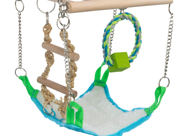 Trixie Hängebrücke mit Hängematte - Robuste und gemütliche Spiel- und Ruhezone für Katzen