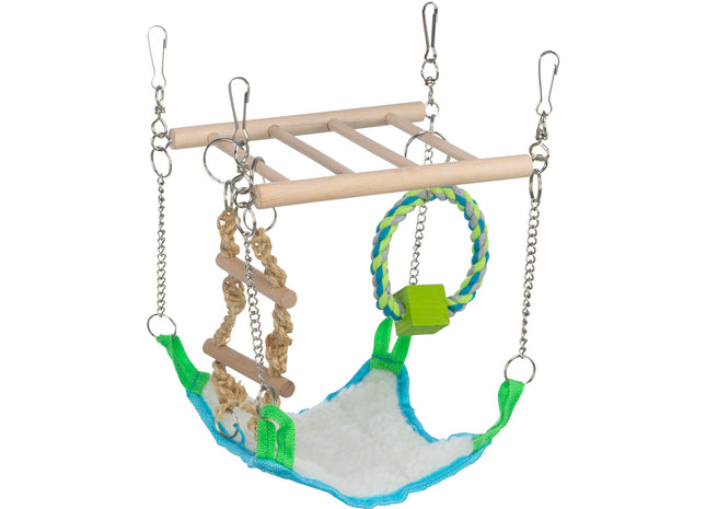 Trixie Hängebrücke mit Hängematte - Robuste und gemütliche Spiel- und Ruhezone für Katzen