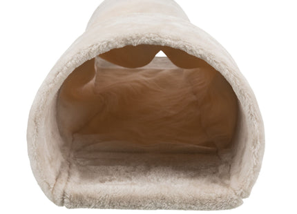 Trixie Kuscheltunnel – Plüsch, naturfarben, 27x21x80cm
