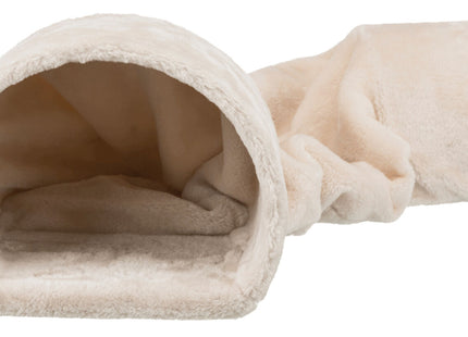 Trixie Kuscheltunnel – Plüsch, naturfarben, 27x21x80cm