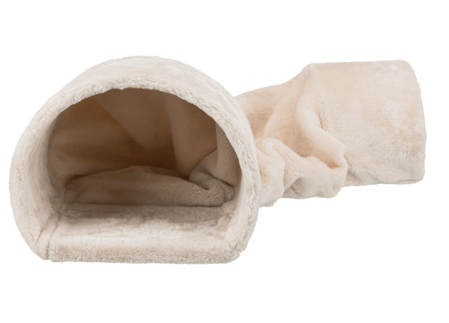 Trixie Kuscheltunnel – Plüsch, naturfarben, 27x21x80cm