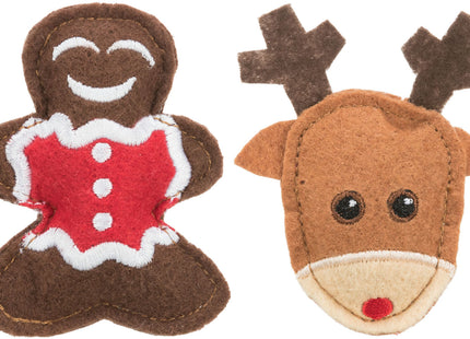 Trixie Xmas Elch und Lebkuchenmann - Filzspielzeug, 2 Stück